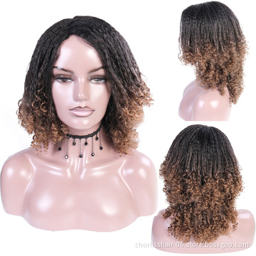 Wholesale Machine Made Elegant Natural Purple Ombre Yaki Kinky Curly Afro Wigs for Black Women Synthetic hair wigs